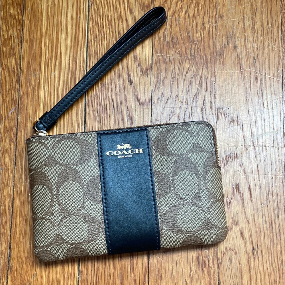 Coach Brown and Black Wristlet